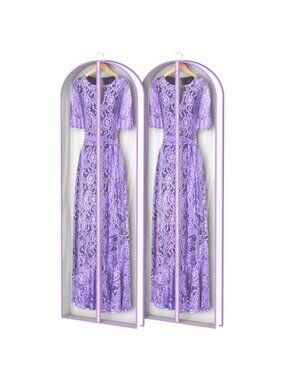 Clear Garment Bags Long Dress Storage Zipper Closet Hanging Clothes Cover